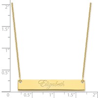 10K Yellow Gold Medium Edwardian Script Bar Necklace view 3