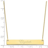 10K Yellow Gold Large Edwaedian Script Bar Necklace view 3