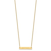 10K Yellow Gold Small Capitalized Arial Rounded Bar Necklace view 2