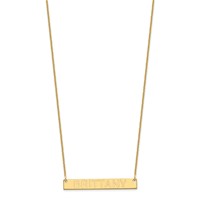 10K Yellow Gold Medium Capitalized Arial Rounded Bar Necklace view 2