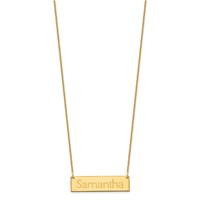 10K Yellow Gold Small Name Bar Necklace view 2