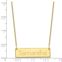 10K Yellow Gold Small Name Bar Necklace view 3
