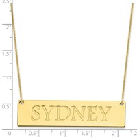 10K Yellow Gold Large Name Bar Necklace view 3