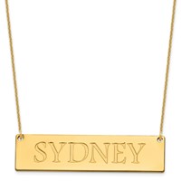 10K Yellow Gold Large Name Bar Necklace view 1