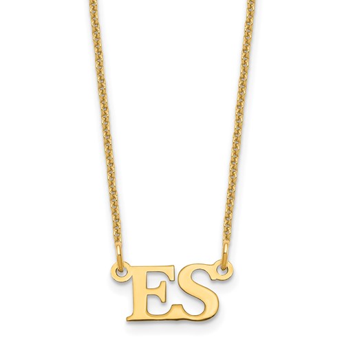 10K Yellow Gold Small Initials Necklace