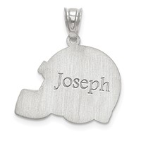 10K White Gold Personalized Football Helmet Pendant view 2