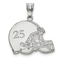 10K White Gold Personalized Football Helmet Pendant view 1