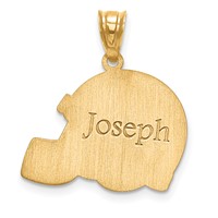 10K Yellow Gold Personalized Football Helmet Pendant view 2