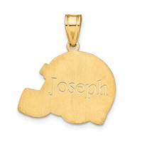 10K Yellow Gold Personalized Football Helmet Pendant view 3