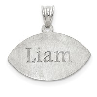 10K White Gold Personalized Football Pendant view 2