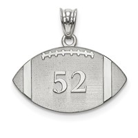 10K White Gold Personalized Football Pendant view 1