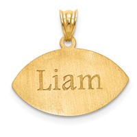 10K Yellow Gold Personalized Football Pendant view 2