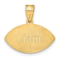 10K Yellow Gold Personalized Football Pendant view 3
