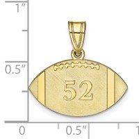 10K Yellow Gold Personalized Football Pendant view 4