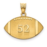 10K Yellow Gold Personalized Football Pendant view 1