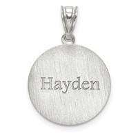 10K White Gold Personalized Basketball Pendant view 2
