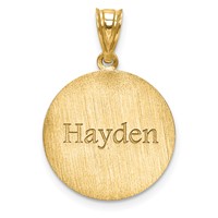 10K Yellow Gold Personalized Basketball Pendant view 2