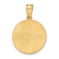 10K Yellow Gold Personalized Basketball Pendant view 3