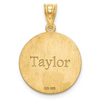 10K Yellow Gold Personalized Volleyball Pendant view 2