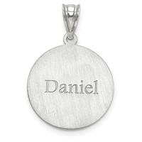 10K White Gold Personalized Baseball Pendant view 2