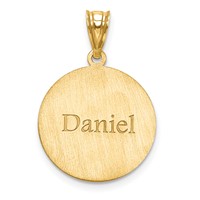 10K Yellow Gold Personalized Baseball Pendant view 2