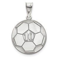 10K White Gold Personalized Soccer Pendant view 1