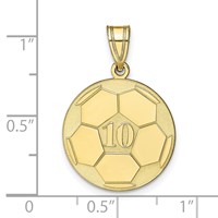 10K Yellow Gold Personalized Soccer Pendant view 4