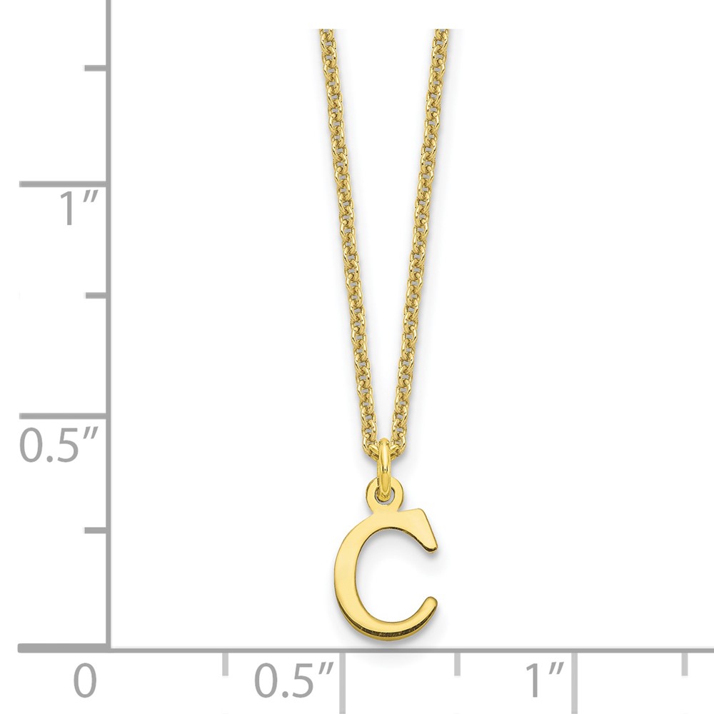 10KY Cutout Letter C Initial Necklace (10XNA727Y/C)