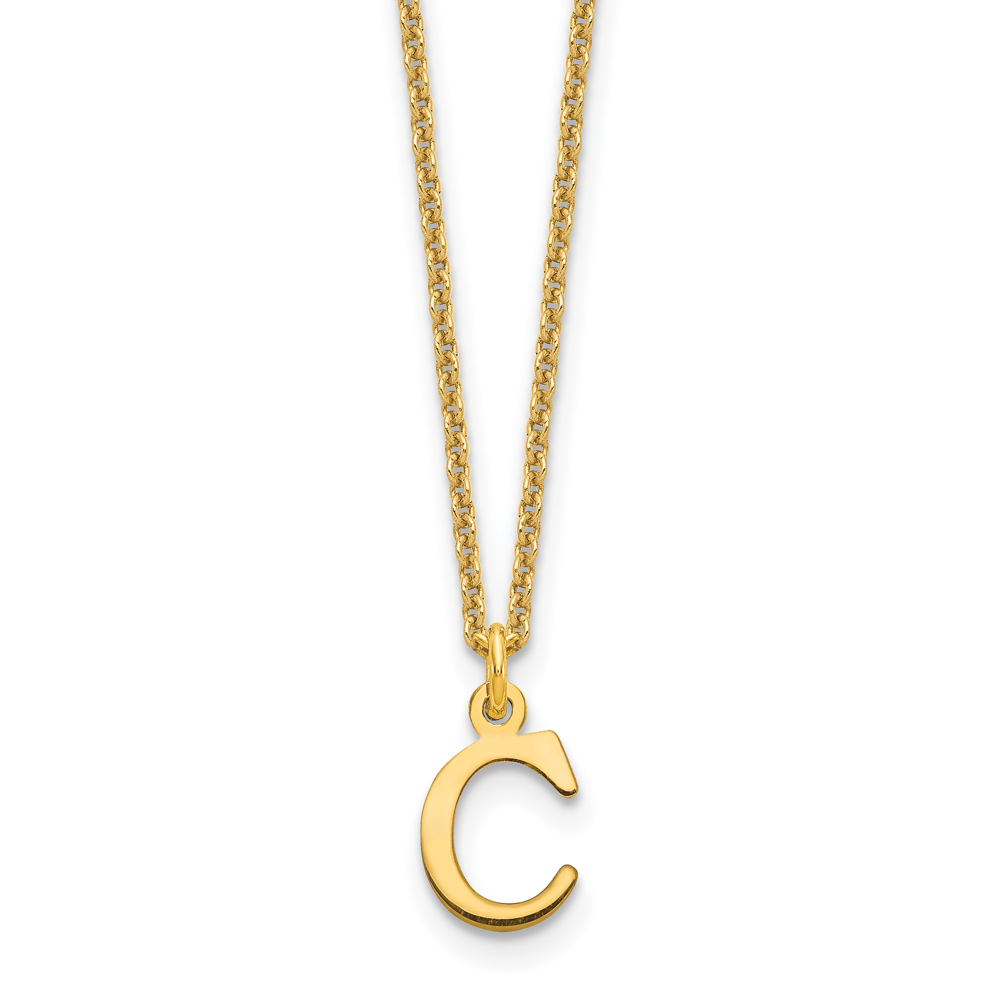 10KY Cutout Letter C Initial Necklace (10XNA727Y/C)