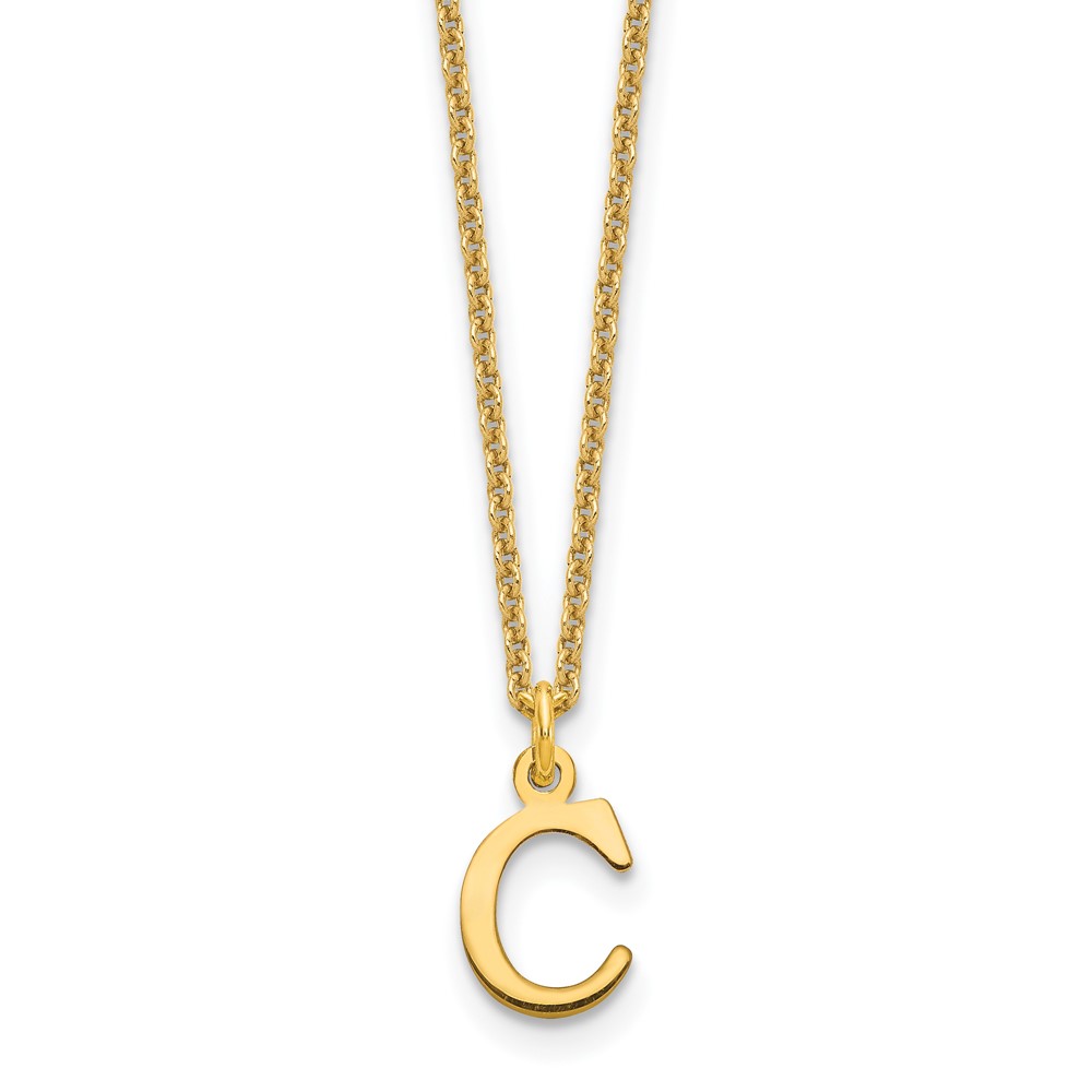 10KY Cutout Letter C Initial Necklace (10XNA727Y/C)