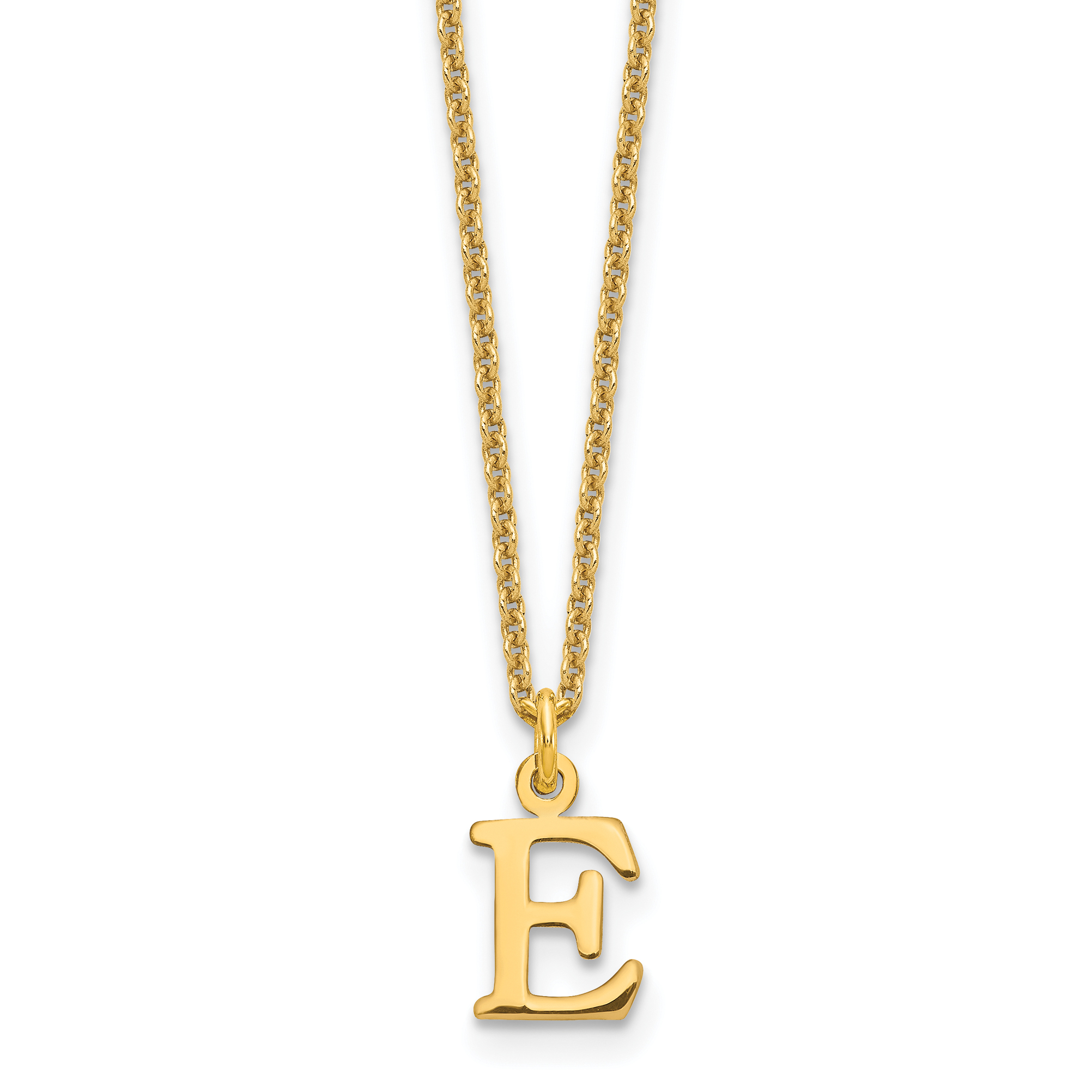 10KY Cutout Letter E Initial Necklace (10XNA727Y/E)