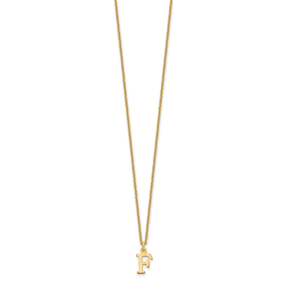 10KY Cutout Letter F Initial Necklace (10XNA727Y/F)