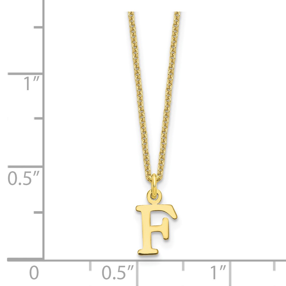 10KY Cutout Letter F Initial Necklace (10XNA727Y/F)