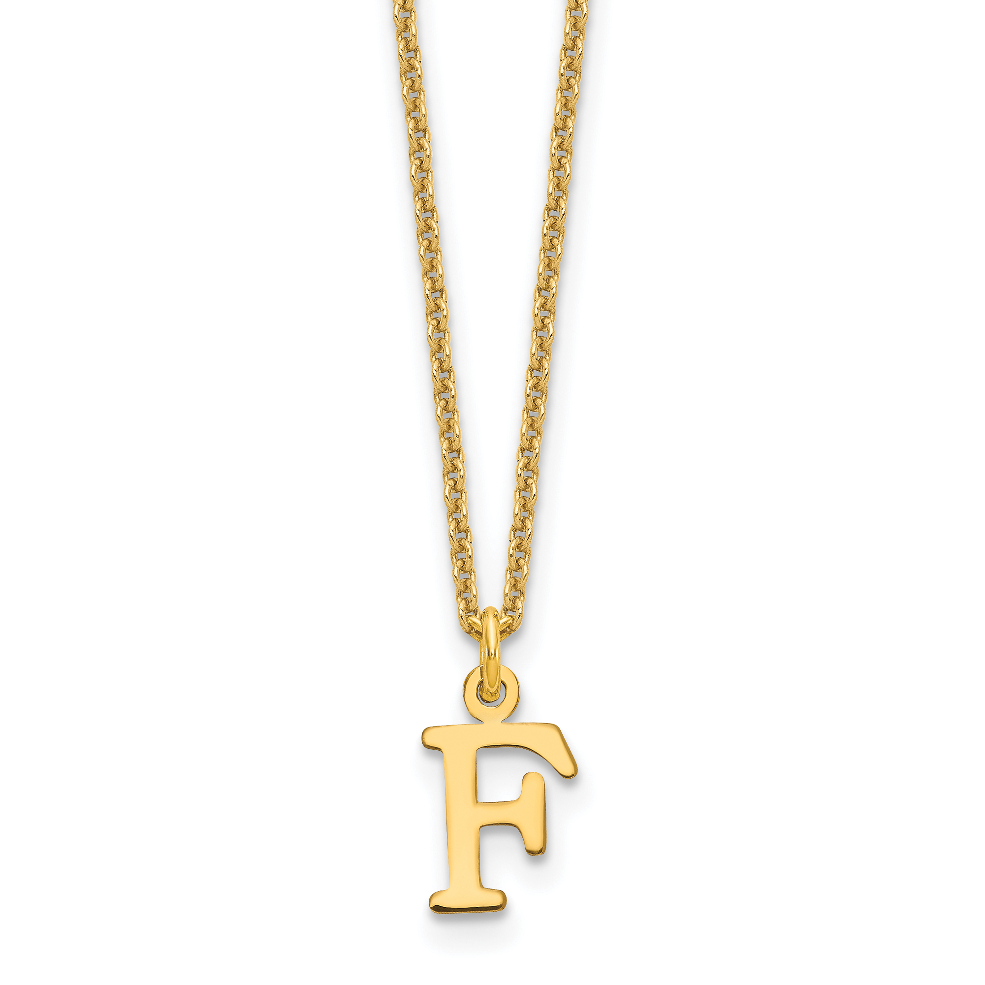 10KY Cutout Letter F Initial Necklace (10XNA727Y/F)