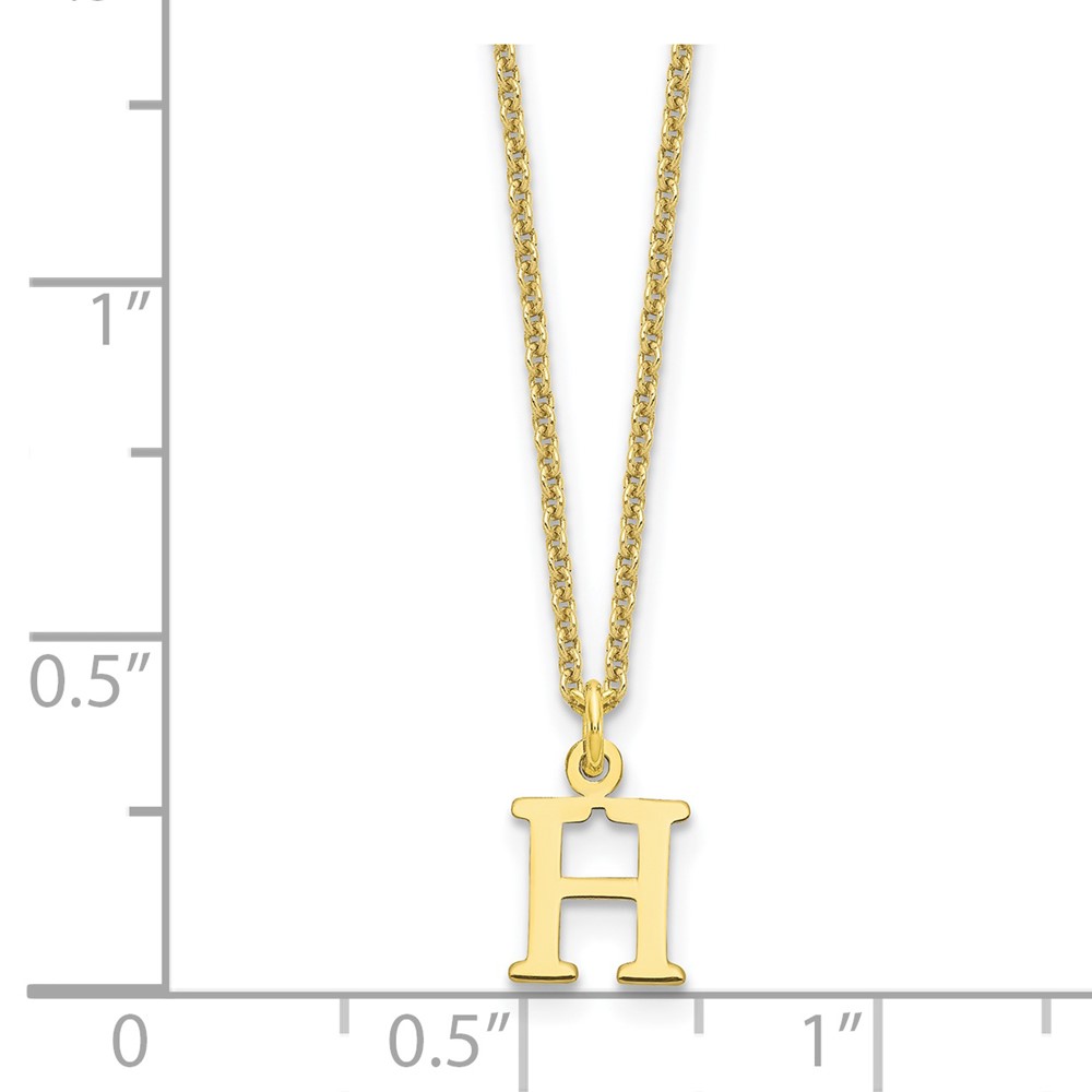 10KY Cutout Letter H Initial Necklace (10XNA727Y/H)