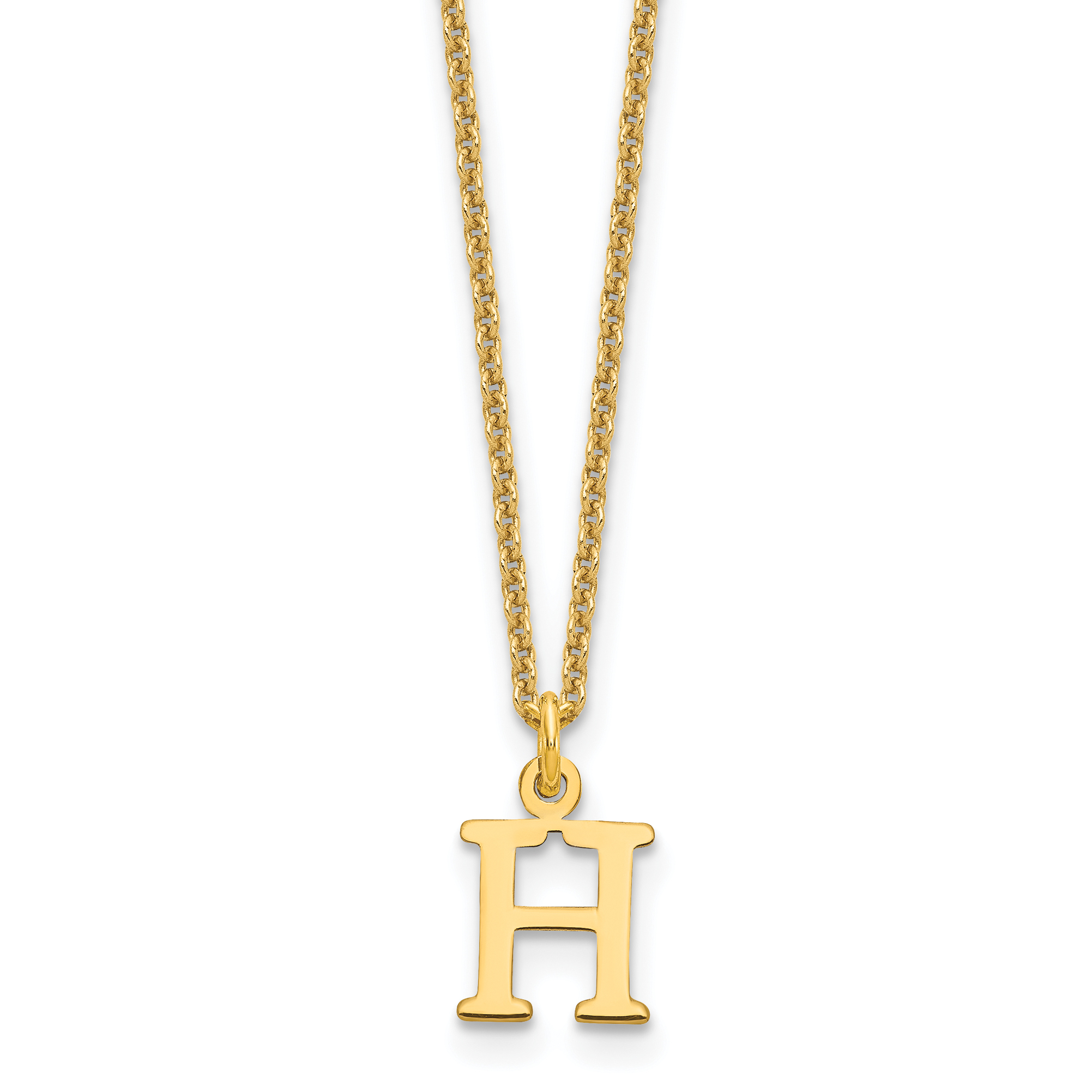 10KY Cutout Letter H Initial Necklace (10XNA727Y/H)