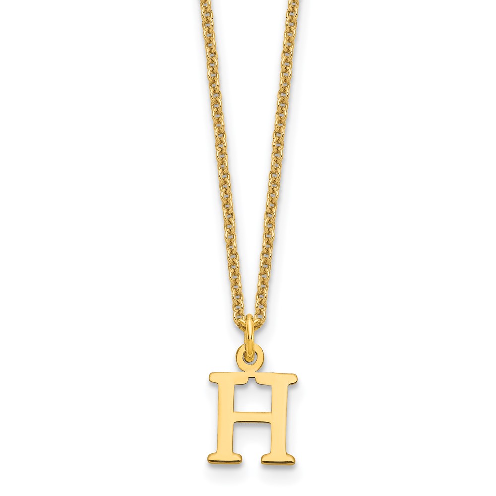 10KY Cutout Letter H Initial Necklace (10XNA727Y/H)