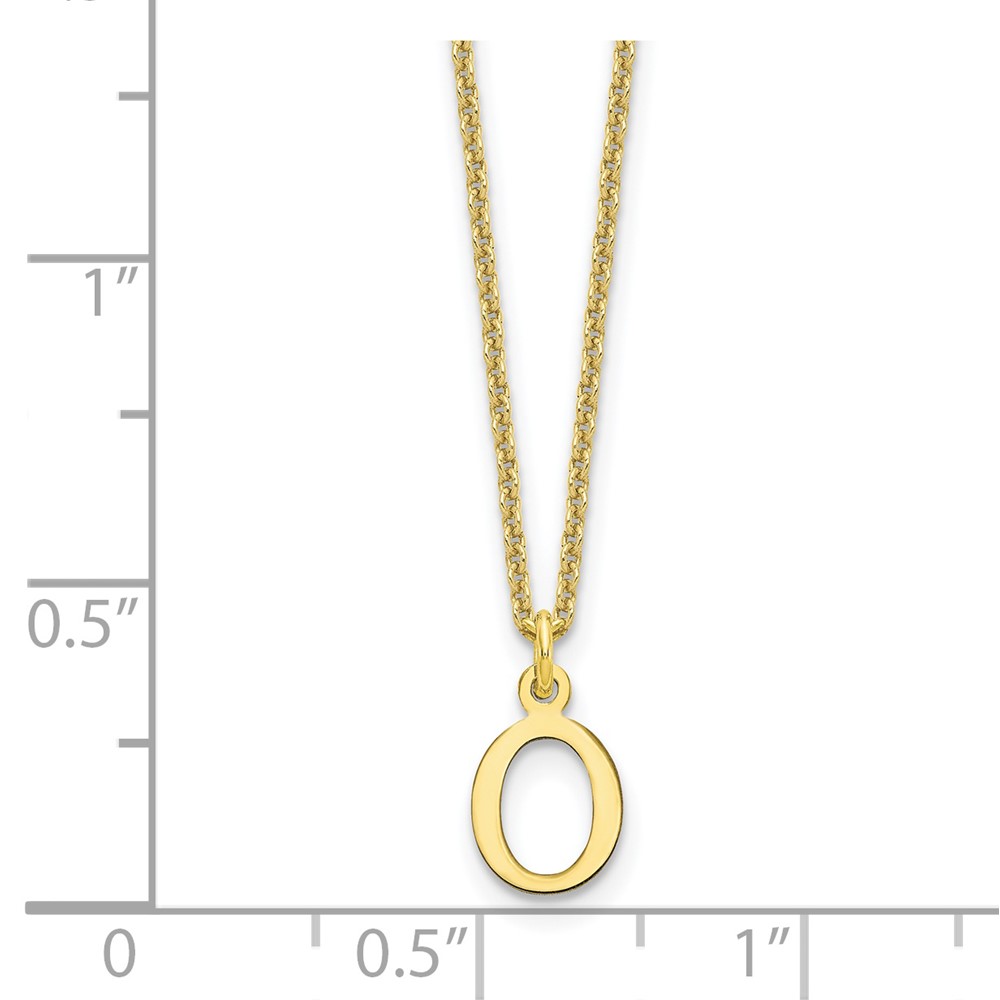 10KY Cutout Letter O Initial Necklace (10XNA727Y/O)