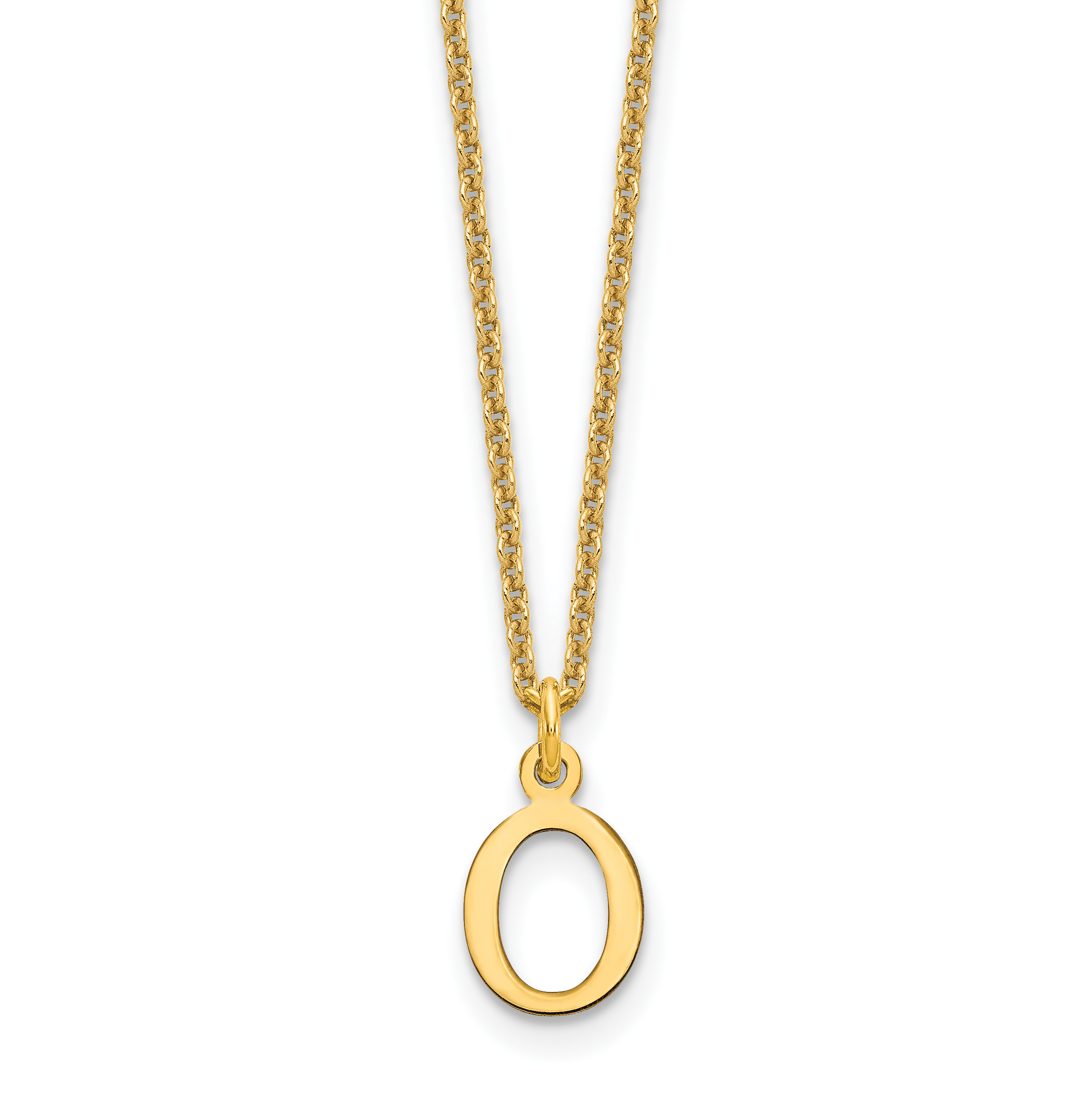 10KY Cutout Letter O Initial Necklace (10XNA727Y/O)