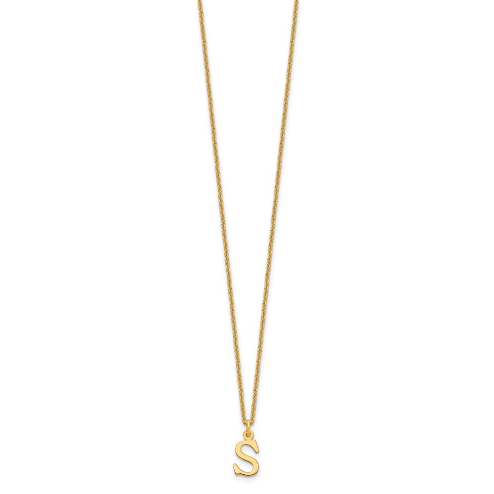 10KY Cutout Letter S Initial Necklace (10XNA727Y/S)