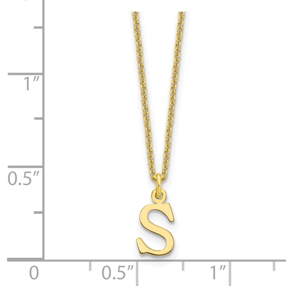 10KY Cutout Letter S Initial Necklace (10XNA727Y/S)