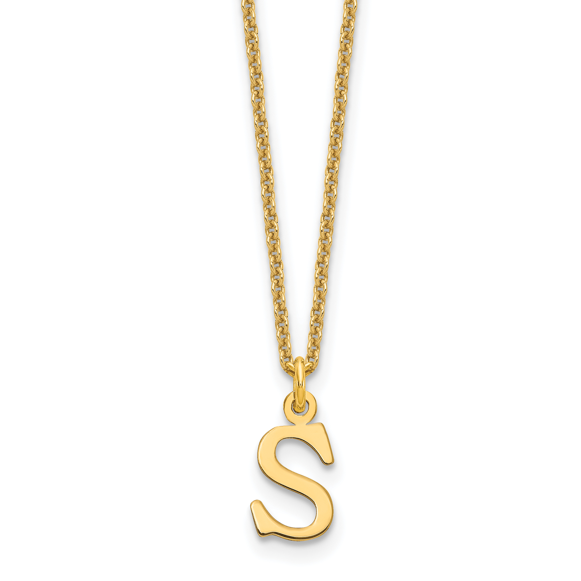 10KY Cutout Letter S Initial Necklace (10XNA727Y/S)