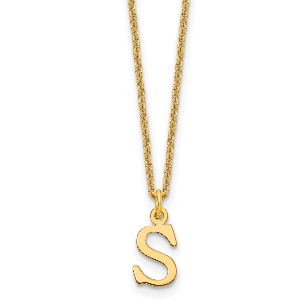 10KY Cutout Letter S Initial Necklace (10XNA727Y/S)