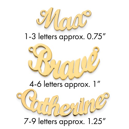 10K Yellow Gold Curved Name Plate