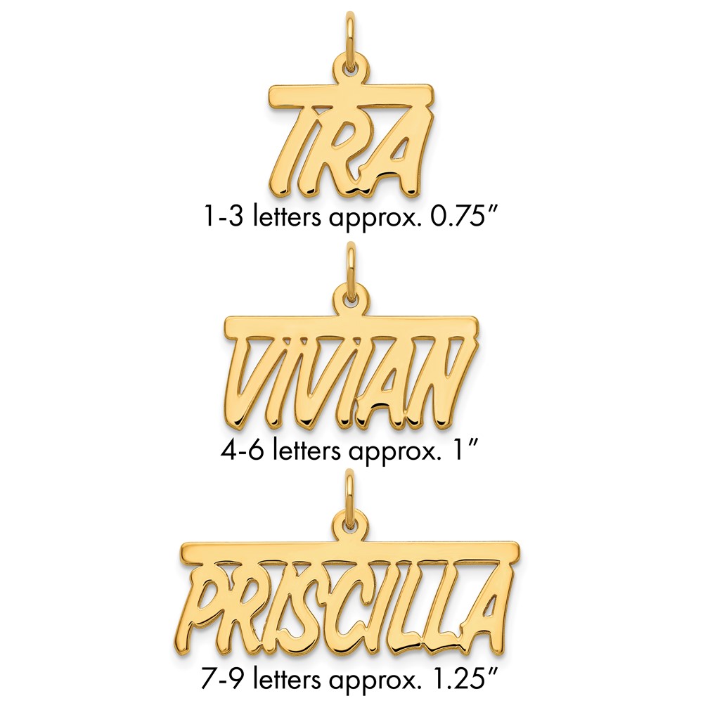 10K Yellow Gold Top Bar Name Plate