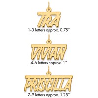 10K Yellow Gold Top Bar Name Plate view 1