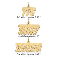 10K Yellow Gold Satin Stars Name Plate view 1