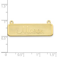 10K Yellow Gold Satin Name Plate Bar view 2
