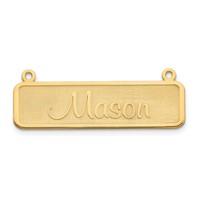 10K Yellow Gold Satin Name Plate Bar view 1