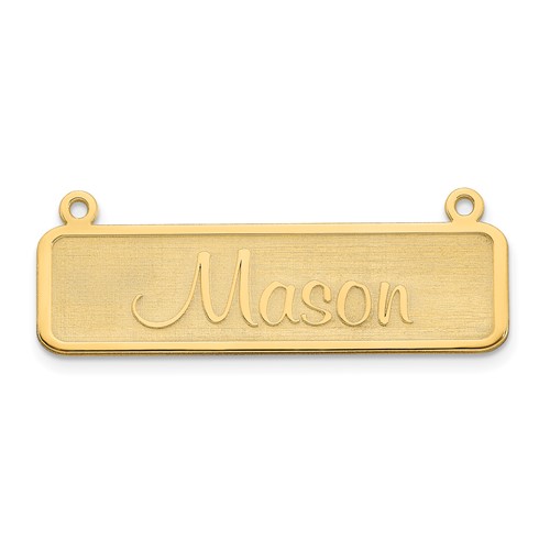 10K Yellow Gold Satin Name Plate Bar